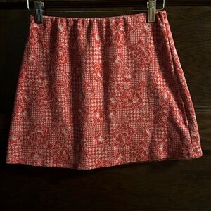 Urban Outfitters Red and White Mini Skirt, Size Small
